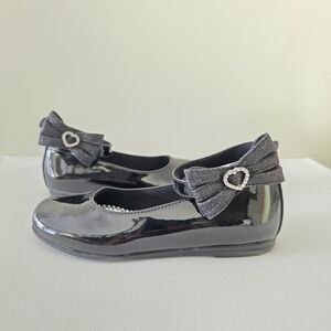 Rachel Shoes Black Dress Shoes with Heart Accent